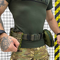 Тактический камуфляжный военный пояс с подсумками в комплекте Пояс штурмовой модульный мультикам anr