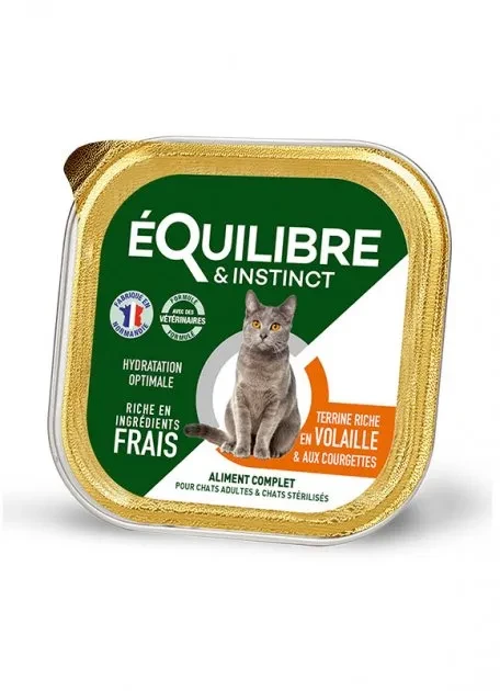 Паштет для дорослих і стерилізованих кішок eQuilibre&Instinct з лососем і кабачком 85 г (14 шт.), фото 1