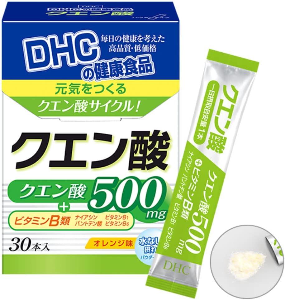 DHC лимонна кислота 500 мг для спорту та спортзалу + вітаміни групи B можна вживати без води, 30 саше по 2,2 г