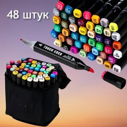 Набір скетч маркерів для малювання Touch Raven 48 шт., фото 1