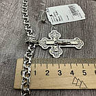 Чоловічий срібний комплект Бісмарк з хрестиком на розп'ятті: ланцюжок 7 мм, чорніння (40 г, 925), фото 7