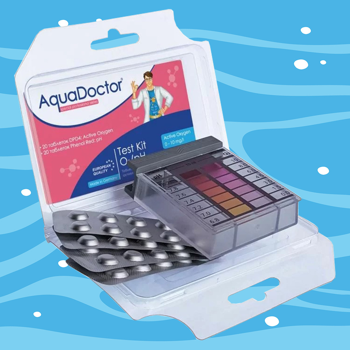 Тестер у таблетках AquaDoctor Test Kit O2/pH, фото 1