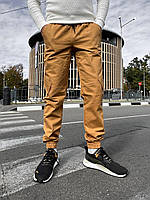 Штани чоловічі карго з кишенями осінні весняні Jet коричневі Штани бавовняні повсякденні весна осінь