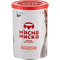 Влажный корм для взрослых кошек М'ясна миска Паштет мясное ассорти, 415 г