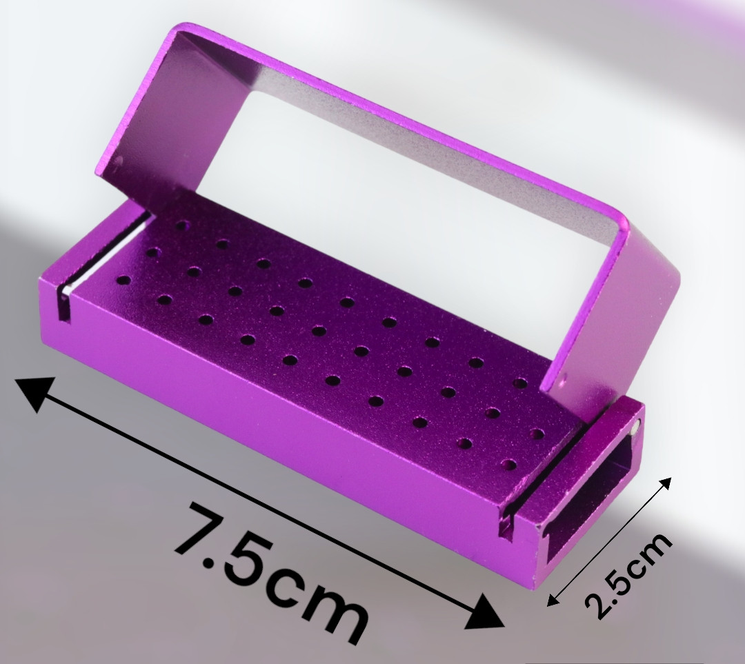 Бокс для турбінних борів металевий (30 отворів) Фіолетовий