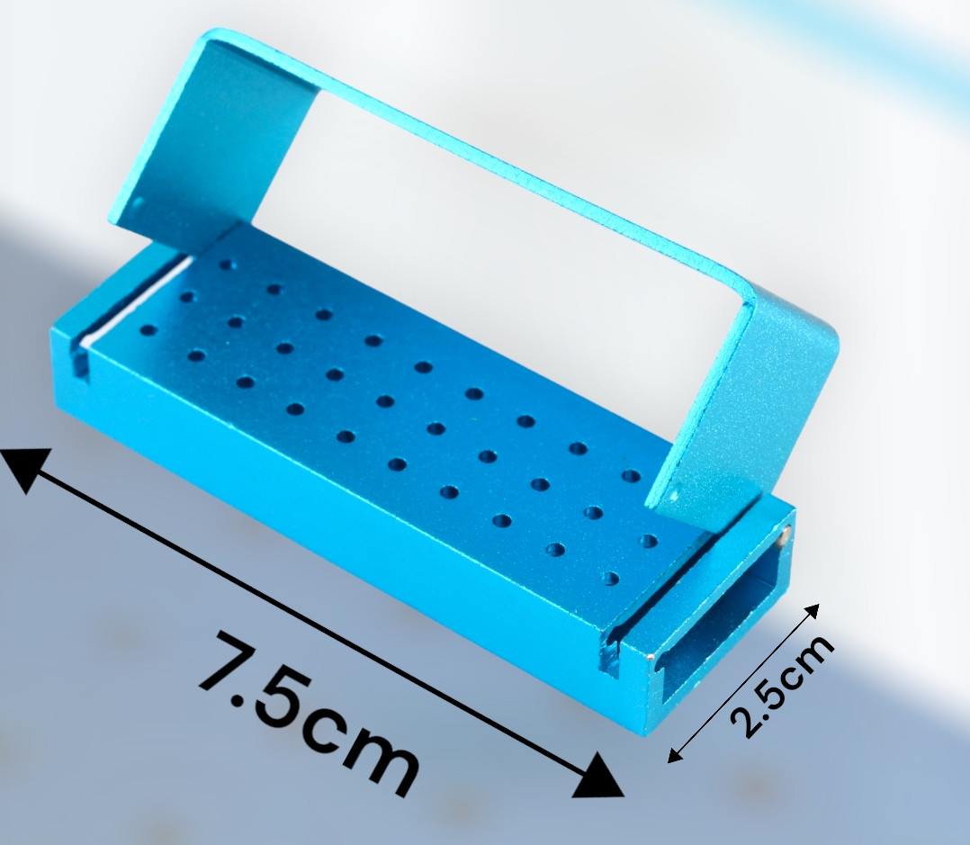 Бокс для турбінних борів металевий (30 отворів) Синій