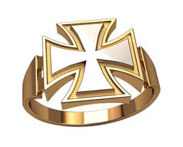 Мальтійський хрест, Залізний хрест, хрест Тамплієрів Кільце, Перстень, Печатка, фото 2