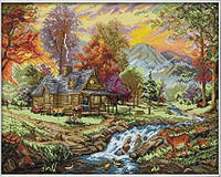 Набір для вишивання хрестиком " Гірський струмок", канва 47 х 38 см