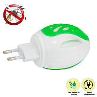 Фумигатор электрический для пластин/жидкости Белый с зеленым, средство от комаров в розетку (фумігатор) (ST)