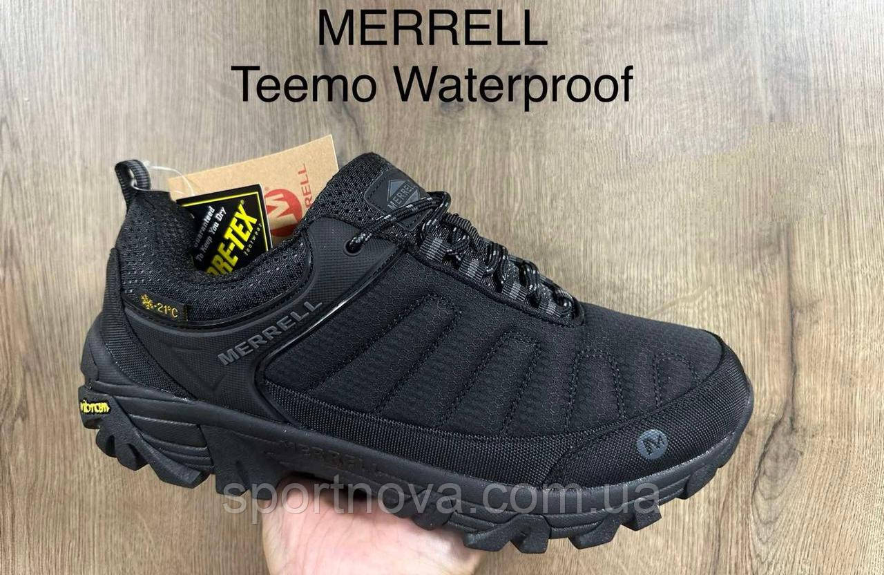 Чоловічі кросівки осінь/зима Merrell ТЕРМО водовідштовхувальна тканина чорні р. 41-46