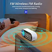 Колонка бездротовий Bluetooth-динамік із цифровим будильником і FM-радіо