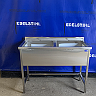 Ванна мийна виробнича подвійна з нержавіючої сталі нова EdelStihl (ванна мийна подвійна), фото 5