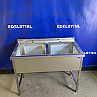 Ванна мийна виробнича подвійна з нержавіючої сталі нова EdelStihl (ванна мийна подвійна), фото 3