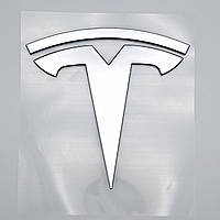 Эмблема логотип Tesla Model Y задняя (хром, глянец) 8,9*8,7 см