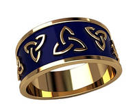Кольцо женское Триглавы белое золото