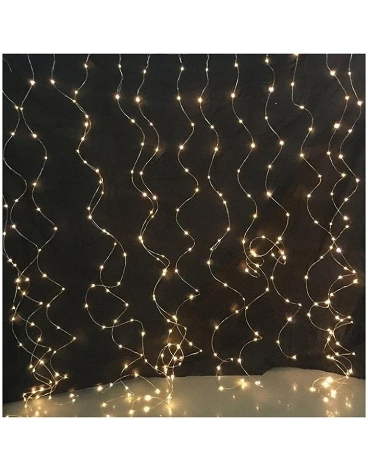 Світлодіодна гірлянда штора Led Краплі роси на 200 світлодіодів електрична 3*2 м Білий теплий, фото 1