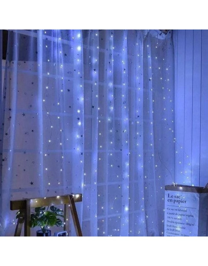 Світлодіодна гірлянда штора Led Краплі роси на 200 світлодіодів електрична 3*2 м Білий, фото 1