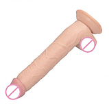 Великий реалістичний фалоїмітатор 28 х 4.5 см, Гнучкий фаллос на присоску, Дилдо з мошок, Інтимні іграшки, фото 2