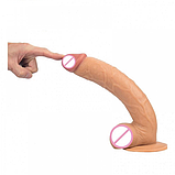 Великий реалістичний фалоїмітатор 28 х 4.5 см, Гнучкий фаллос на присоску, Дилдо з мошок, Інтимні іграшки, фото 3