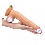 Великий реалістичний фалоїмітатор 28 х 4.5 см, Гнучкий фаллос на присоску, Дилдо з мошок, Інтимні іграшки, фото 4