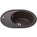 Гранітна мийка Globus Lux ARNO коричневий 620x500мм-А0006 Baumar - Завжди Вчасно, фото 2