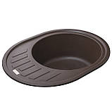 Гранітна мийка Globus Lux ARNO коричневий 620x500мм-А0006 Baumar - Завжди Вчасно, фото 3