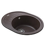 Гранітна мийка Globus Lux ARNO коричневий 620x500мм-А0006 Baumar - Завжди Вчасно, фото 4