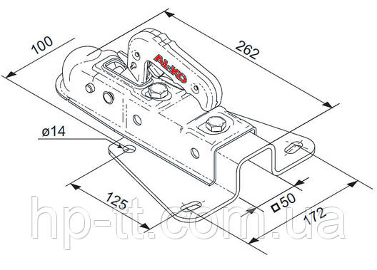 Зчіпний пристрій AK 7 PLUS 75V-A з фланцем для трікутного дишла 202602, фото 2