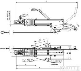 Гальмо накату V-подібне Autoflex-Knott KFGL35-A 204530.001, фото 2