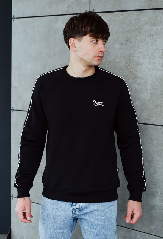 Чорний світшот із білим кантом Staff kant logo black