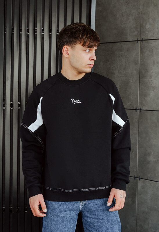 Чорний оверсайз світшот Staff black logo oversize fleece