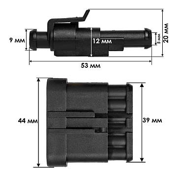 Роз'єм автомобільний HADEX герметичний DJ7031-1.5 комплект 6pin CNC6PIN, фото 3