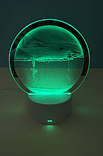 Настільна LED лампа нічник RGB Пісочний годинник 3D Sandscape, синій пісок, фото 5