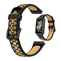TPU ремінець для Huawei Band 7 (LEA-B19) | HMU | чорний та жовтий