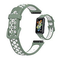 TPU ремінець для Huawei Band 7 (LEA-B19) | HMU | світло-зелений та білий