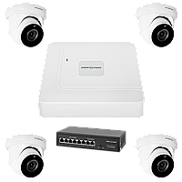 Комплект видеонаблюдения на 4 камеры GV-IP-K-W74/04 5MP Кешбек до 5%