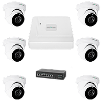 Комплект видеонаблюдения на 6 камер GV-IP-K-W76/06 5MP Кешбек до 5%