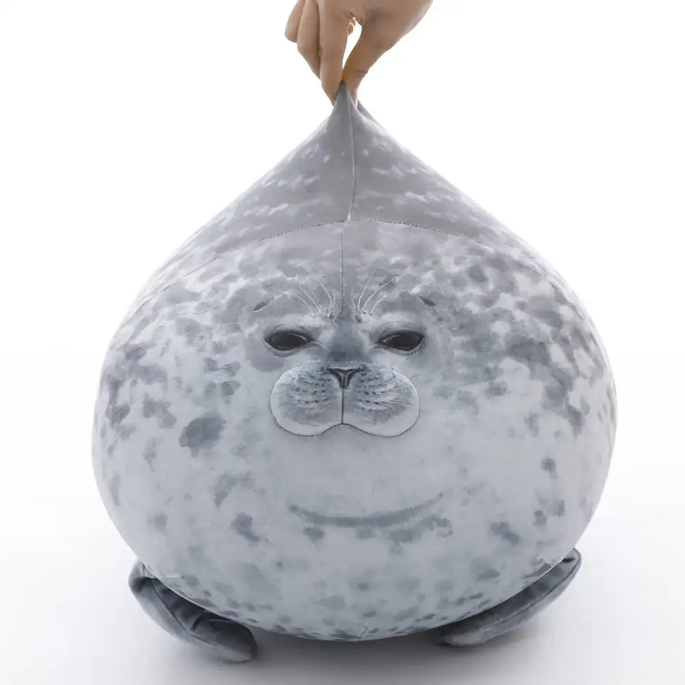 Розлючений Тюлень-Кулька: Пухнаста 3D Подушка-Іграшка для Дітей! 40 см