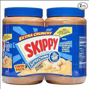 Арахісова паста Skippy Super Chunk extra Crunchy Peanut Butter подвійне паковання 2720 г США, фото 2