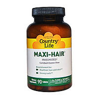 Комплекс для Роста и Укрепления Волос Maxi-Hair Country Life 90 таблеток OS, код: 1878274