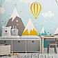 Флізелінові фотошпалери для хлопчика 368 x 254 см Дитячі - Повітряні кулі над горами (13734V8) Найкраща якість, фото 6