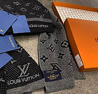 Набор Louis Vuitton Monogram Eclipse шарф + шапка gu002