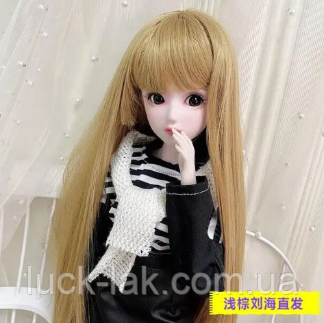 Перука для ляльки BJD 1/3 зріст ляльки 60 см світло-русявий колір волосся з щелепою