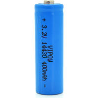 Аккумулятор 14430 LiFePO4 (size 3/4AA), 400mAh, 3.2V, TipTop, blue Vipow (IFR14430-400mAhTT / 25540) h