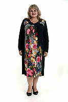 Сукня з квітковим принтом "Еліна" великого розміру оверсайз вільна Повсякденна 60-68 батал