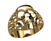 Череп перстень кольцо золото 585