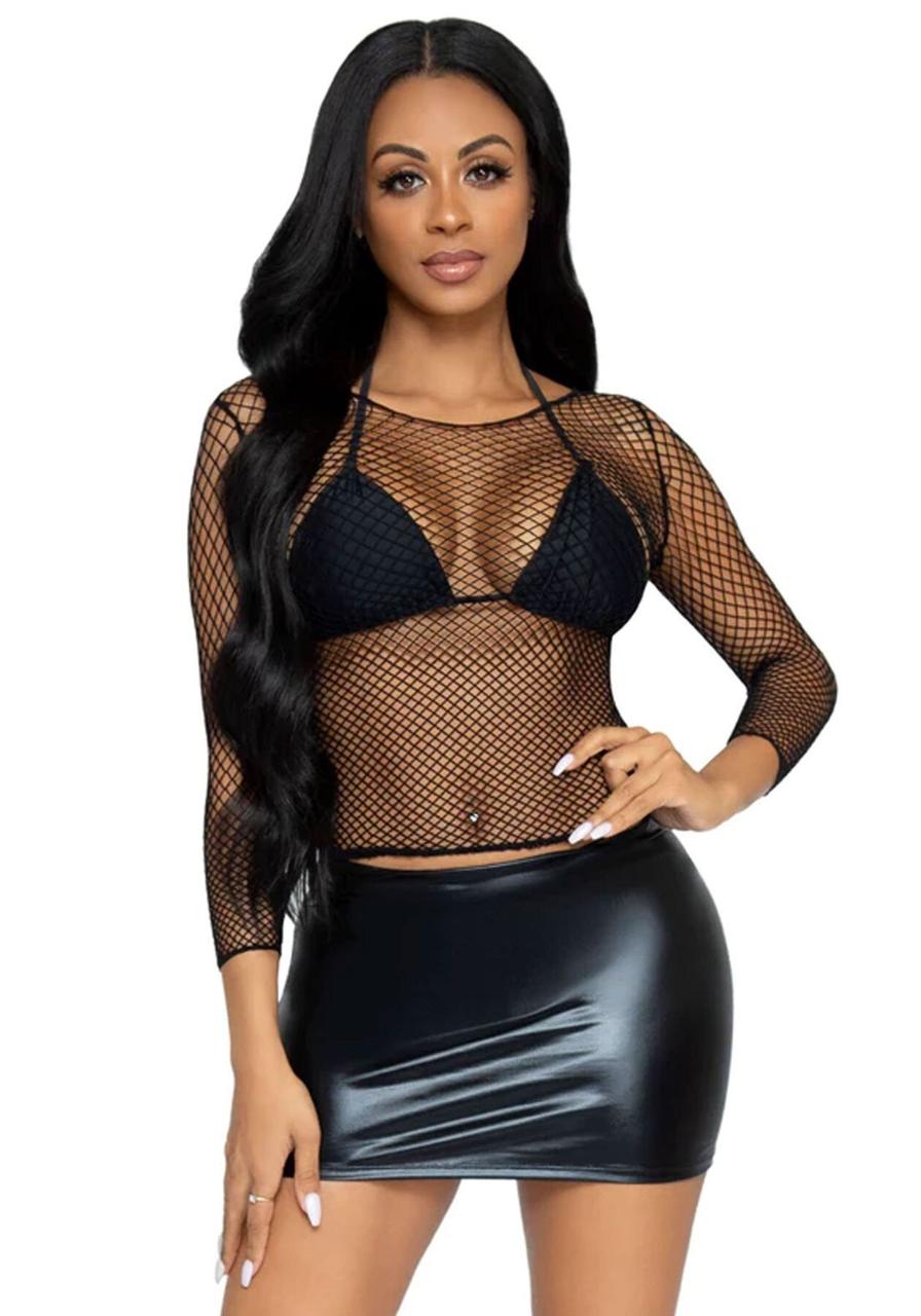 Топ Leg Avenue Long Sleeves T-Shirts Black One Size, фото 1