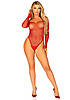 Боди Leg Avenue Crystalized fishnet bodysuit Red One Size, фото 3