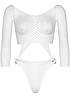 Боди Leg Avenue Top bodysuit with thong back White, фото 3