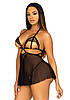 Пеньюар Leg Avenue Lace and mesh babydoll & panty Black S, фото 6